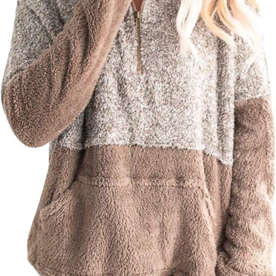 Women'S Long Sleeve Sherpa Fleece Sweatshirt