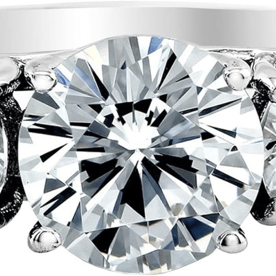 IGI Certified LAB Grown 3 Stone 14K White Gold round Diamond