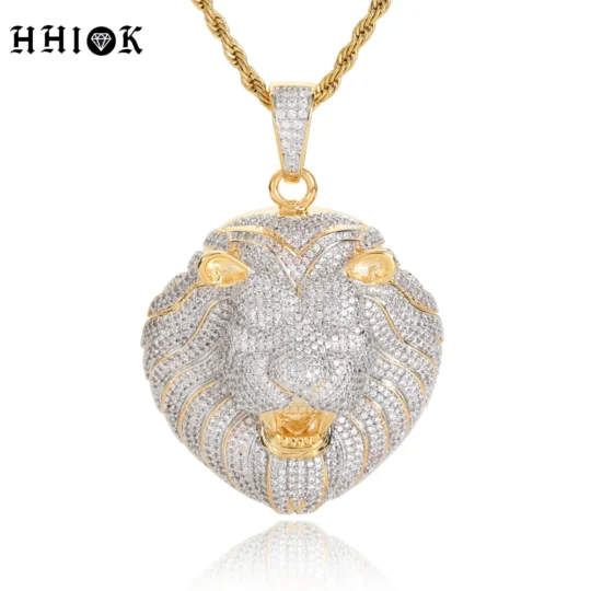 18k Gold Plating Lion Head Pendant