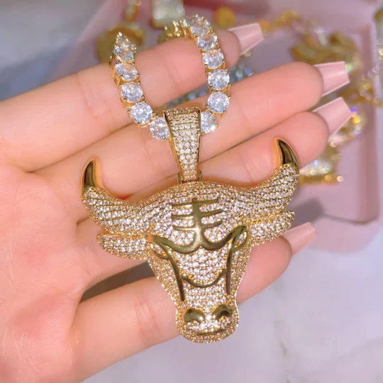 Bull Head Necklace Pendant