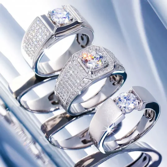 Moissanite Wedding Band Rings