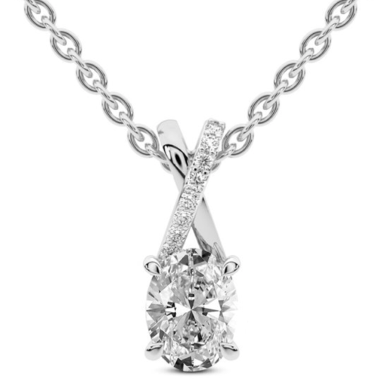14K White Gold Lab Diamond Necklace