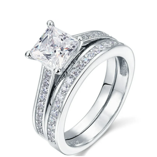 Lab Grown Engagement Ring, White Gold